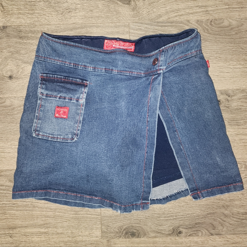 Y2k Hot Kiss womens denim skort
